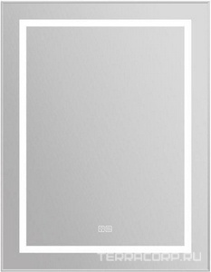Зеркало в алюминиевой раме 685x40x885мм, со встроенным светильником, сенсорным выключателем и подогревом, (рама цв.сатин), BelBagno ZZ BelBagno Kraft SPC-KRAFT-685-885-TCH-WARM