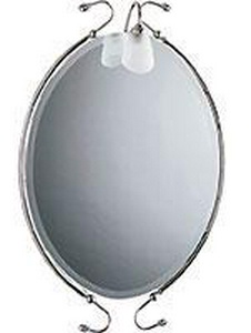 Зеркало в металл. раме, со светильником, овальное h100х65см, (цв.хром),  ZZ Andrea Serena SE0258 CR