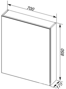Зеркало-шкаф  70, 700x170x850 мм, цв.белый, крепеж в комплекте ZZ Aquanet Алвита 184038