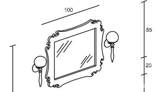 Зеркало 100xh85см (цвет Bianco lusido)  ZZ Eurolegno Narcico EU0905455//BL