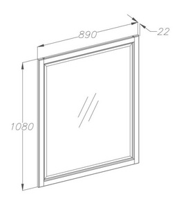 Зеркало  №11, цвет слоновая кость (1013) БЕЗ приставного модуля и козырька ZZ Opadiris Корсо Оро 00-00000606