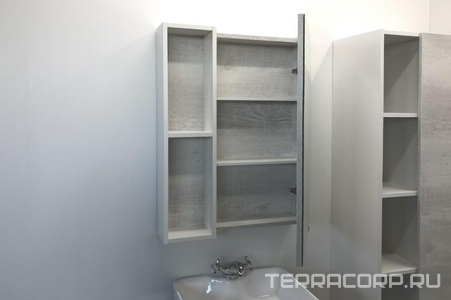 Зеркало-шкаф "Прага-60" дуб белый, ZZ Comforty Штутгарт 00004147599