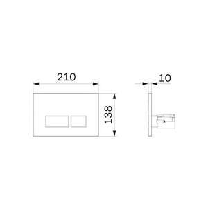 Клавиша для инсталляции PRO арт.I047031 Pro S,  пневматическая, пластик, матовый никель, ZZ AMPM Универсал I047031
