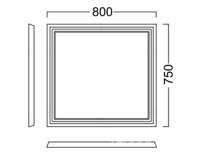 Зеркало 80 см, для мебели "", цв.черный глянец XX Kerama Marazzi Pompei PO.mi.80\BLK