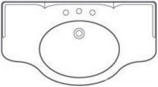 Столешница 110хh7х60см на 3 отв.д/смесс пристенной планкой, (Без раковины арт. SOTTOPIANO, мрамор цв. Bianco Cristallino),  ZZ Gaia Berard MAglo110F/ B.Cristallino