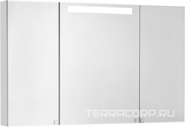Шкаф-зеркало Мадрид 120 см, цвет белый со светильником ZZ
