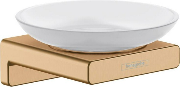 Мыльница настенная (цв.шлифованная бронза/керамика белая),  ZZ Hansgrohe AddStoris 41746140