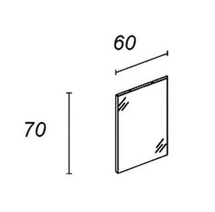 Зеркало 70х60см, выкл.на зеркале, крепл.в компл.  ZZ Eurolegno Modo EU080205060