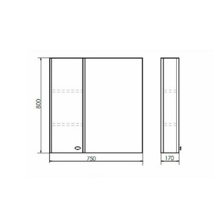 Зеркало-шкаф ""-80 см, цв.белый ZZ Comforty Неаполь 00004147561