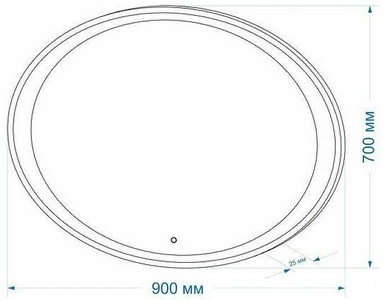 Зеркало овальное 900х700мм, с подсветкой, сенсорный выкл., Pescara ZZ Art & Max Latina AM-Pes-900-700-DS-F