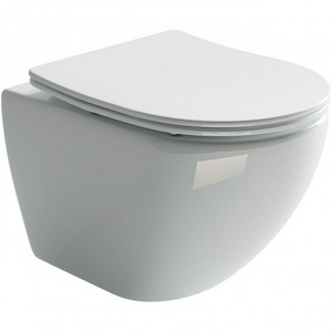 Унитаз подвесной, безободковый, тонкая крышка микролифт в комплекте, цв.белый Ceramica Nova Metropol CN4002