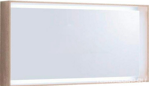 Зеркало 1184х584х140мм, в раме, со светодиодной LED 12V / 37,5W подсветкой по контуру, (цв. светлый дуб), крепёж в компл.,  KL Geberit Citterio 500.570.JI.1 / (стар.арт.835620000 Keramag)