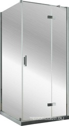 Душевое ограждение AFP-Fis Retta, 120x120x1995 мм, ПРАВОЕ, профиль глянцевый хром, стекло прозрачное, покрытие BriteGuard ZZ