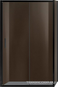 Душевой уголок 1200х900хh1900мм, прямоуг., правый/левый, (стекло тонированное 6мм, фурн.цв.черный матовый),  ZZ Vincea Garda VSR-1G9012CGB