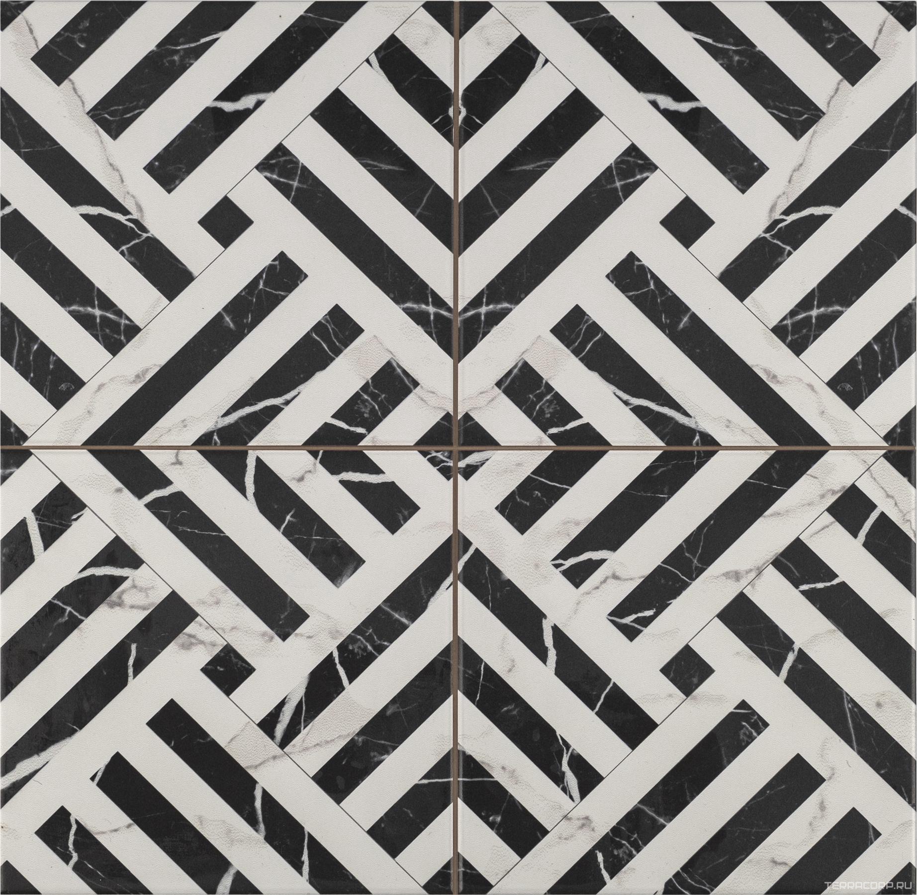 Керамогранит Etili Seramic Patchwork Apollon Charcoal Black Pre-Cut 45x45 Черный, фото 3