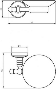 Мыльница настенная, (цв.хром),  ZZ Migliore Mirella 17227