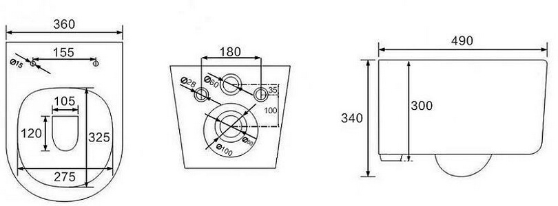 Комплект : инсталляция NOVUM для подвесного унитаза+ клавиша L1 белая глянец+ подвесной унитаз VITA Rimless 49 см с сиденьем микролифт ZZ Berges Vita 043373