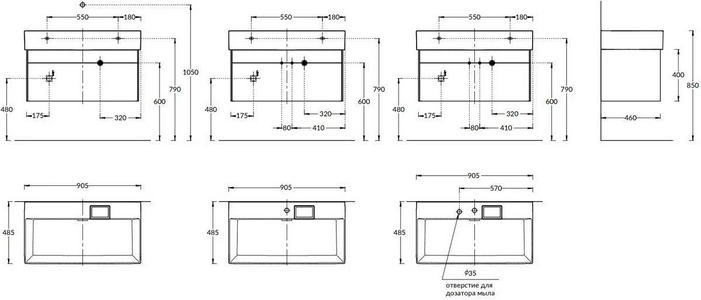 Тумба подвесная 90 см, 2 выдвижных ящика push to open,  без раковины, цвет белый матовый/белый глянец Kerama Marazzi  LOG.90.2\WHT