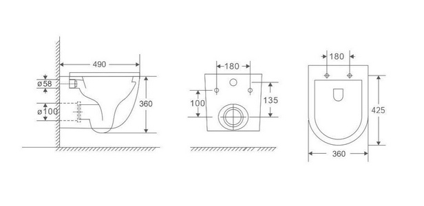 Комплект : инсталляция для подвес. унитаза + кнопка хром L3 + подвес. безободковый унитаз с сиденьем микрл. ZZ Berges OKUS 043386