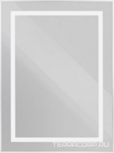 Зеркало в алюминиевой раме 600x800x32мм, со встроенным светильником, и сенсорным выключателем, (рама цв.сатин),  ZZ BelBagno Kraft SPC-KRAFT-600-800-SENS-AL