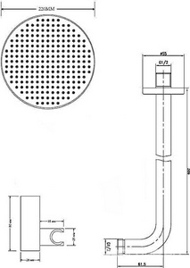 Душевой комплект встраиваемый с внутренней частью, в комплекте : смеситель, верхний/ручной душ, цв. хром ESKO ESKO Set_6in1