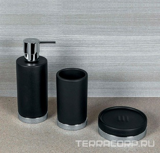 Стакан настольный стекл. (цв.хром/керамика черн.),  ZZ Colombo Nordic B5241.0CR-CNO