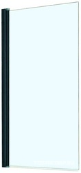 Шторка для ванны распашная 800х1400 мм, прозрачное стекло, цвет черный ZZ