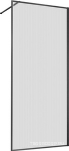 Душевая перегородка 800хh2000мм, правая/левая, (стекло рифленое 8мм Easy Clean, укорачиваемый кронштейн 1200мм, фурнит.цв.вороненая сталь),  ZZ Vincea Walk-In VSW-1HP800FLGM