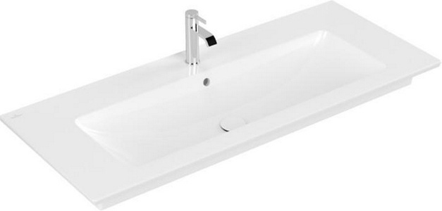 Раковина 1200х500мм, 1 отв. д/смес., с переливом, для установки с мебелью, (цв. R1 white ceramicplus),  ZZ Villeroy & Boch Venticello 4104CLR1