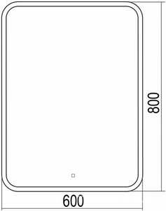 Зеркало  600х800 LED-подсветка, сенсорный выключатель, диммер , ZZ Azario Стив LED-00002249