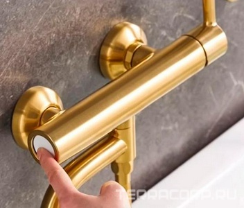 Смеситель для ванны, (цв.брашированное золото),  ZZ Cezares Eco ECO-VD-BORO