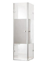 Распашная складыв. дверь для ниши НЕСТАНД.РАЗМЕР 113,5хh194см (стекло матовое Sand Plus 6мм,проф.белый,крепл.слева) Huppe 501 Design XX