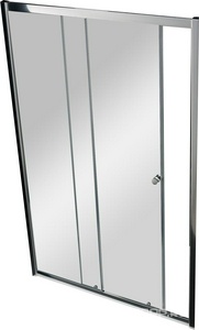 Дверь в нишу 1500(1480-1520)хh1950мм, сдвижная с неподв. сегм., вход 733мм справа/слева, (стекло прозр. 6мм, фурн.цв.хром),  ZZ Cezares Anima ANIMA-W-BF-1-150-C-Cr