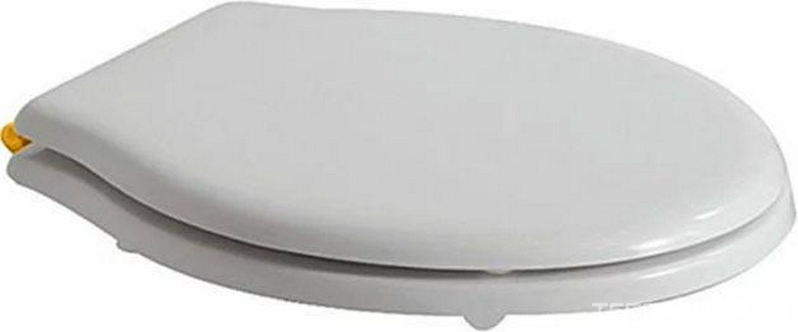 Сиденье для унитаза, с микролифтом, (полиэстр цв. белый, крепления цв. золото)  ZZ Globo Paestum PA140