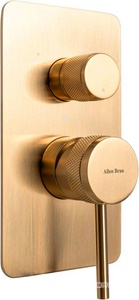 Смеситель для душа/ванны, встраиваемый в стену, с переключателем на 3 выхода, (цв.золото браш.),  3.0 ZZ Allen Brau Priority 5.31A11-GB