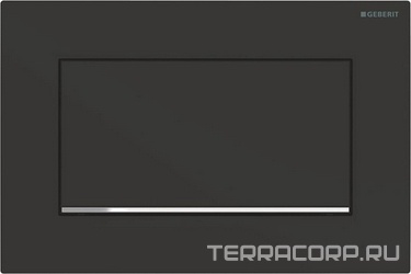 Клавиша одинарного смыва, смыв/стоп, крепл.на винтах, (панель и клавиша цв.чёрный матовый лак, полоски глянц.хром, цинк.литьё), Sigma30 ZZ