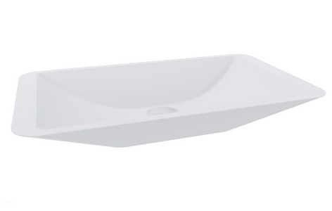 Раковина накладная на столешн. прямоуг. 575х350хh90мм, без отв.д/смес, без перелива, литой камень S-Stone матовый цв.белый,  03 ZZ Salini Callista 1101207SM