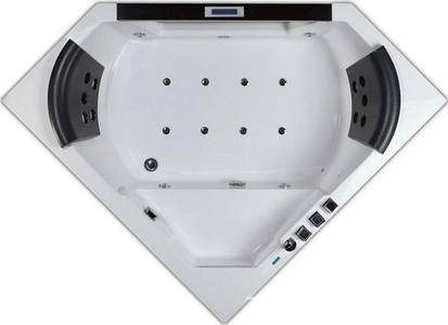 Ванна акриловая EAGO 150х150 см с гидромассажем, хромотерапией, смесителем, подголовником, панелью, озонацией, дезинфекцией ZZ Eago Eago AM156 JDTSZ
