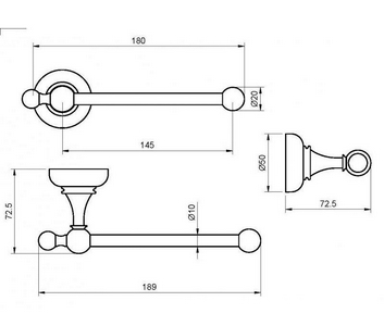 Держатель для т/б, открытый, (цв.хром),  ZZ Cezares Aphrodite APHRODITE-TH04-01-M