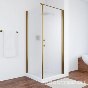 Душевое ограждение , 90x90x1900 мм, правая, профиль бронза, боковое стекло сатин, дверь ARTDECO01, БЕЗ поддона ZZ Vegas Glass EP-Fis EP-Fis 0090 05 10 / Дверь ARTDECO01