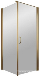 Душевое ограждение EP-Fis, 90x90x1900 мм, правая, профиль бронза, боковое стекло сатин, дверь ARTDECO01, БЕЗ поддона ZZ