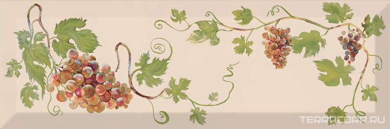 Керамическая плитка Absolut Keramika Monocolor 10x30 Decor Grapes 01 10x30 Комбинированный, фото 3