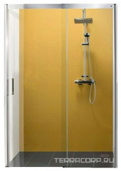 Дверь сдвижн.Soft&Silent, 1400хh2000мм, в нишу, вход слева 570мм, неподв.сегм.,крепл.справа, (пр.алюм.хр.эффт,ст.8мм прозр.ShowerGuard-Klarglas), MKXX