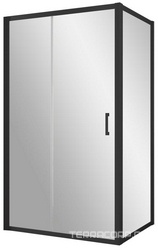 Душевое ограждение ZP+ZPV, 120*90*1900 мм, профиль черный матовый, стекло прозрачное, БЕЗ поддона ZZ