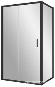 Душевое ограждение , 120*90*1900 мм, профиль черный матовый, стекло прозрачное, БЕЗ поддона ZZ Vegas Glass ZP+ZPV ZP+ZPV 120*90 02М 01
