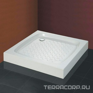 Поддон душевой 900х900h150мм, квадратный, отв. слива 90мм, (сифон крышка цв.хром, мет каркас, ножки в компл.), акрил цв.белый, Cezares ZZ Cezares Универсал TRAY-A-A-90-15-W
