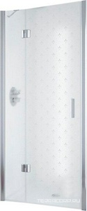 Дверь в нишу -LUX, 100x190 см, одностворчатая распашная, левая, профиль хром.глянец, стекло "Флёр-Де-Лис" ZZ Vegas Glass AFP AFP LUX 100 08 R05/левое