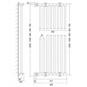 Полотенцесушитель Art.480-L/CR 800х406 мм (ГВС), Margaroli ZZ Margaroli Cielo 480-L/CR