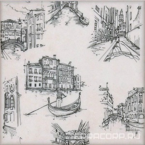 Керамическая плитка Kerama Marazzi Марчиана Декор  Venezia A539 20x20 Белый 