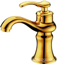 Смеситель для раковины "Чайник" малый, без донного клапана, золото ZZ